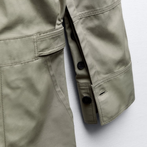 ZARA BEIGE FULL GABARDINE JUMPSUIT - Picture 3 of 9